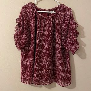 Madewell Red floral blouse